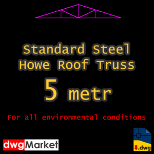 autocad of Pre-designed Howe Standard Steel Roof Truss 5m